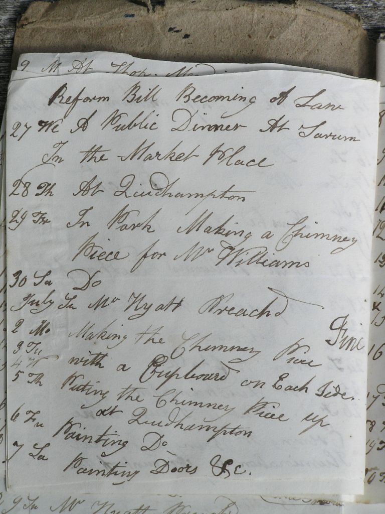 Thomas Burrough's Work Diary 1832 page 14