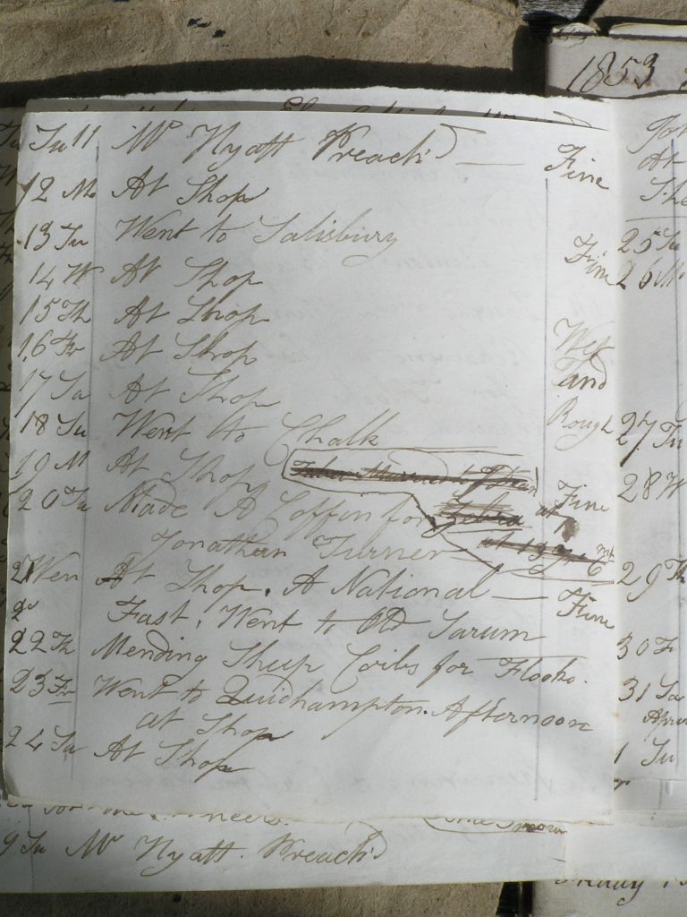 Thomas Burrough's Work Diary 1832 page 6