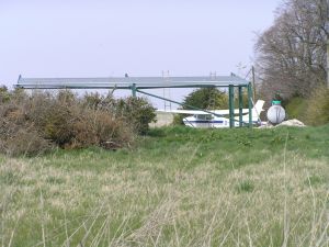 Light plane, hangar and airstrip on 24th April 2010