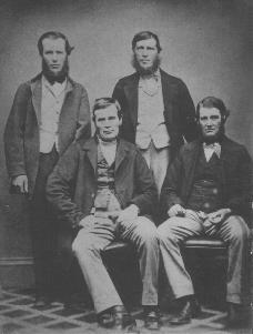 Abner and William (standing), Thomas and John (sitting); about 1865; (Captain Dale's identifications) Abner and William (standing), Thomas and John (sitting); about 1865; (Captain Dale's identifications)