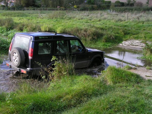 Fording the river on 23rd October 2008