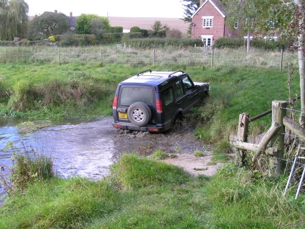 Fording the river on 23rd October 2008