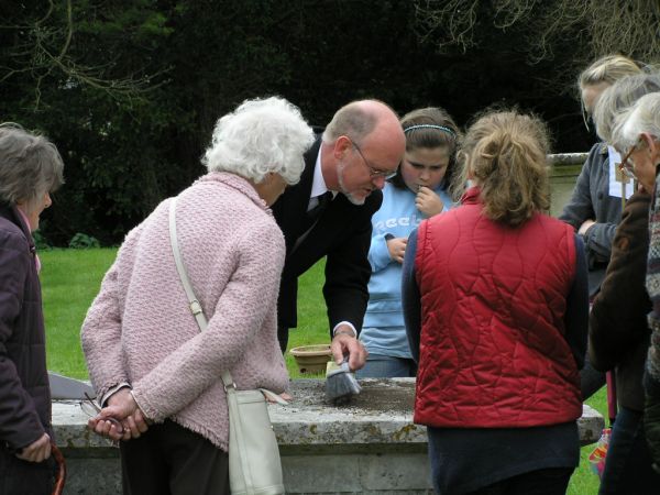 Tom Hitchings with his magic trick for the Church History weekend